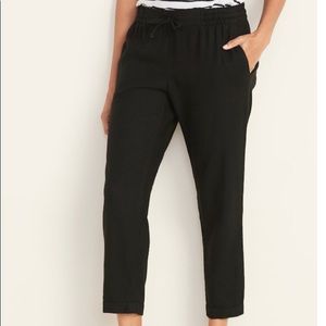 Linen blend crop pants